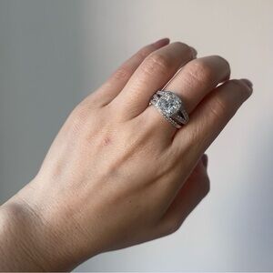 NWT Diamonique Diamond Wedding Engagement Ring Set